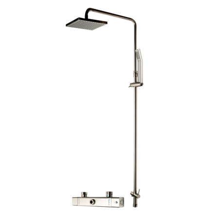 ALFI BRAND Brushed Nickel Square Style Thermostatic Exposed Shower Set AB2862-BN